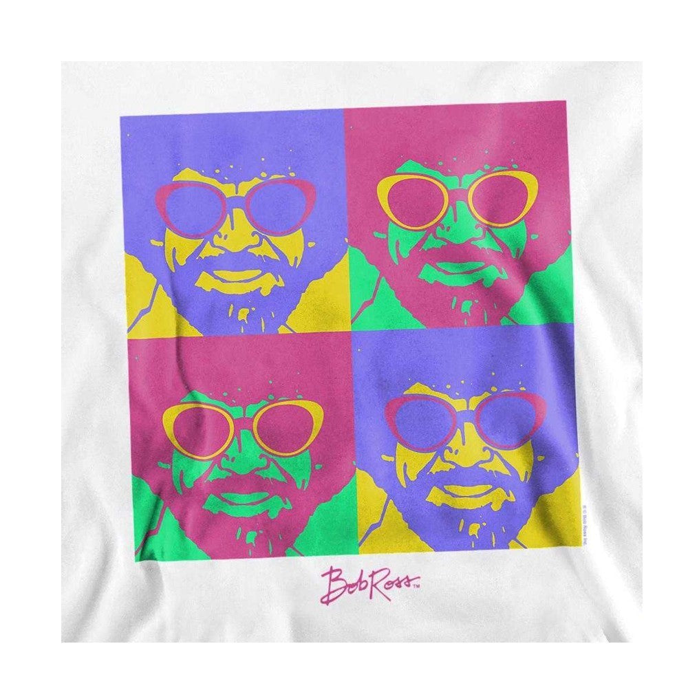 White - Side - Bob Ross Unisex Adult Pop Art Sweatshirt
