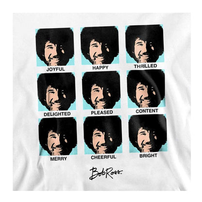 White - Side - Bob Ross Unisex Adult Many Faces Pop Art Sweatshirt