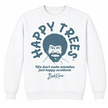 White - Front - Bob Ross Unisex Adult We Don´t Make Mistakes Sweatshirt