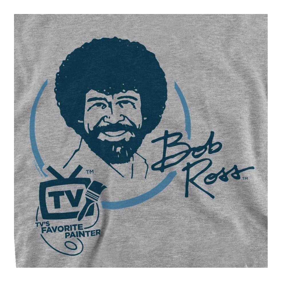Athletic Heather - Side - Bob Ross Unisex Adult TV´s Favourite Painter Sweatshirt