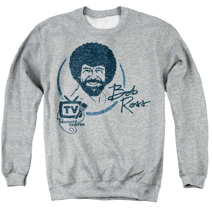 Athletic Heather - Front - Bob Ross Unisex Adult TV´s Favourite Painter Sweatshirt