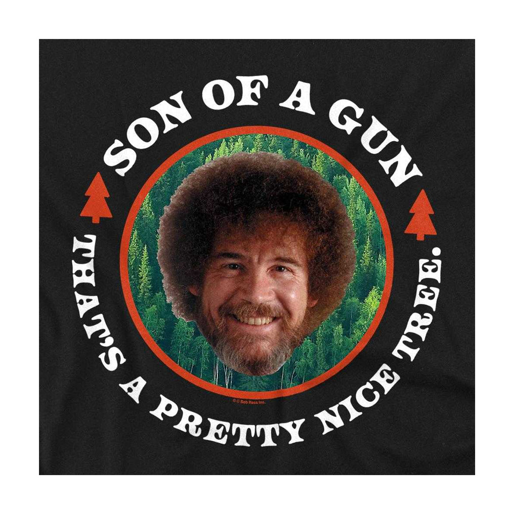 Black - Side - Bob Ross Unisex Adult Son Of A Gun Sweatshirt