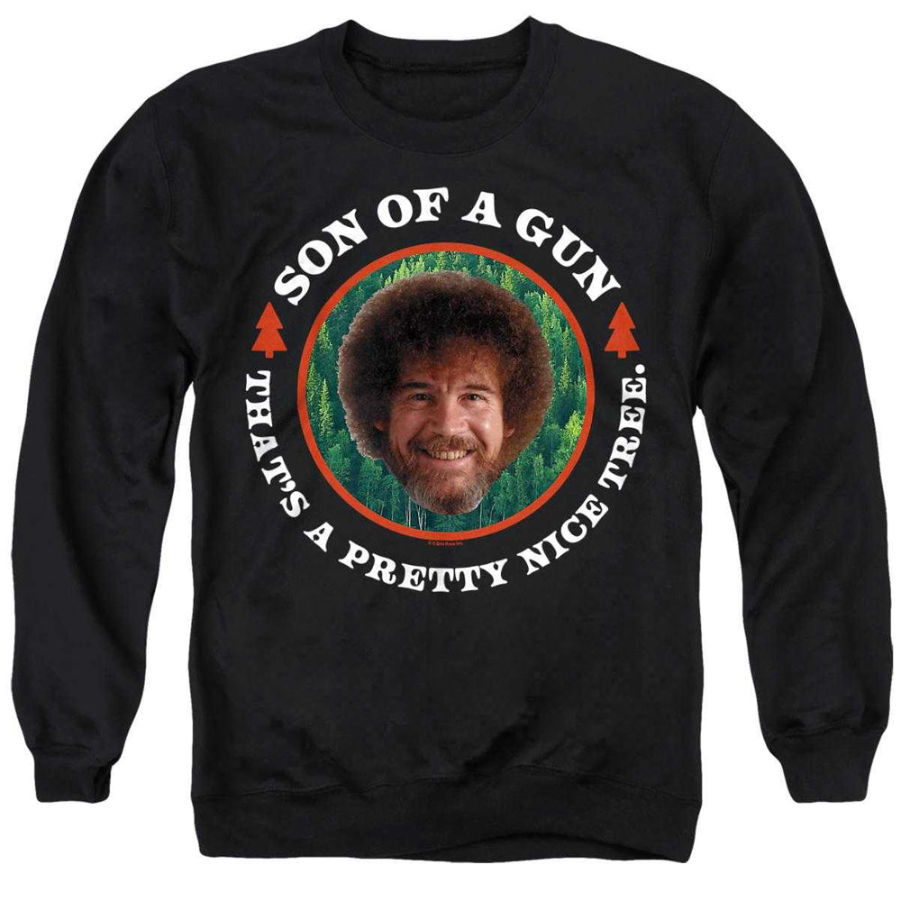 Black - Front - Bob Ross Unisex Adult Son Of A Gun Sweatshirt