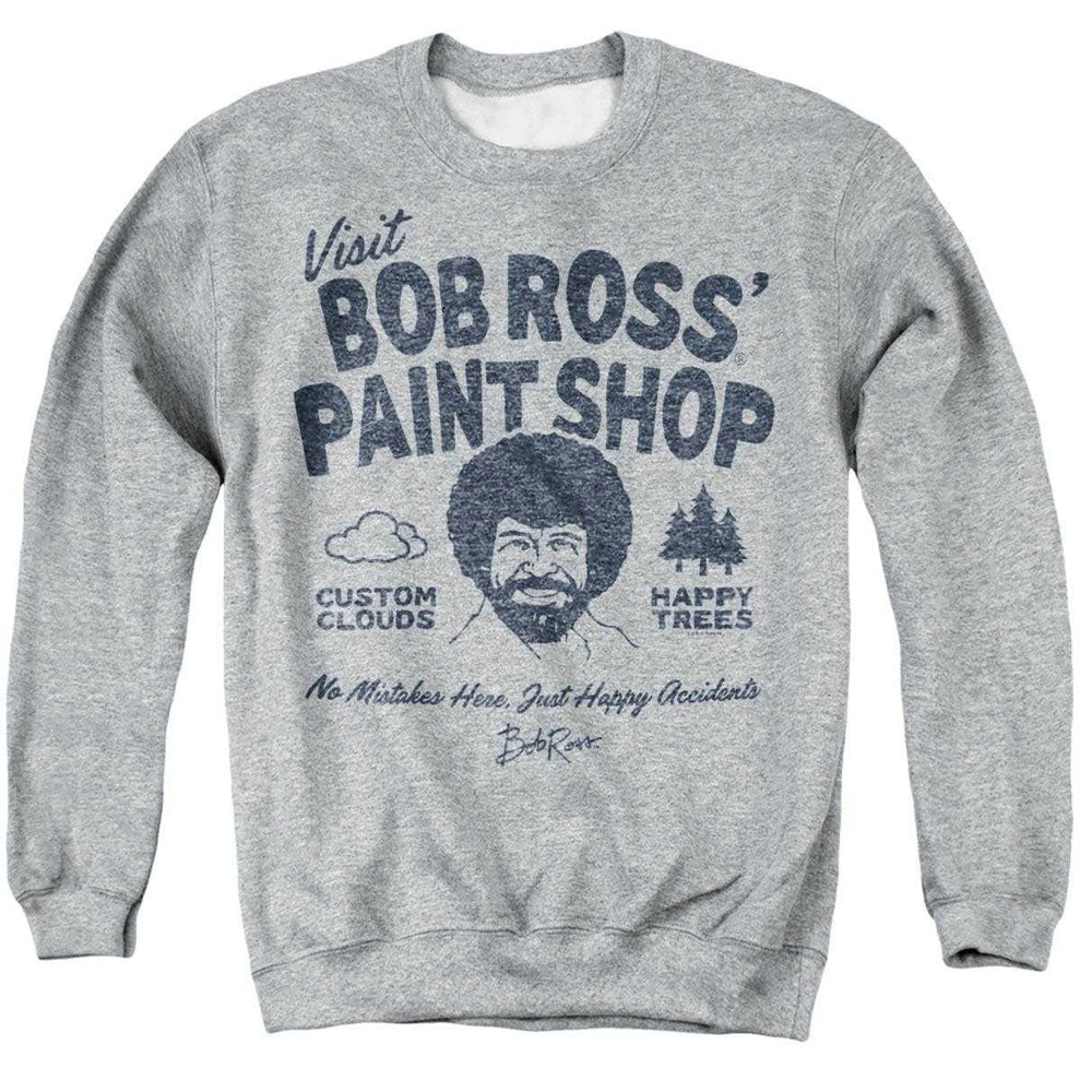 Athletic Heather - Front - Bob Ross Unisex Adult Paint Shop Sweatshirt
