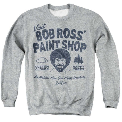 Athletic Heather - Front - Bob Ross Unisex Adult Paint Shop Sweatshirt