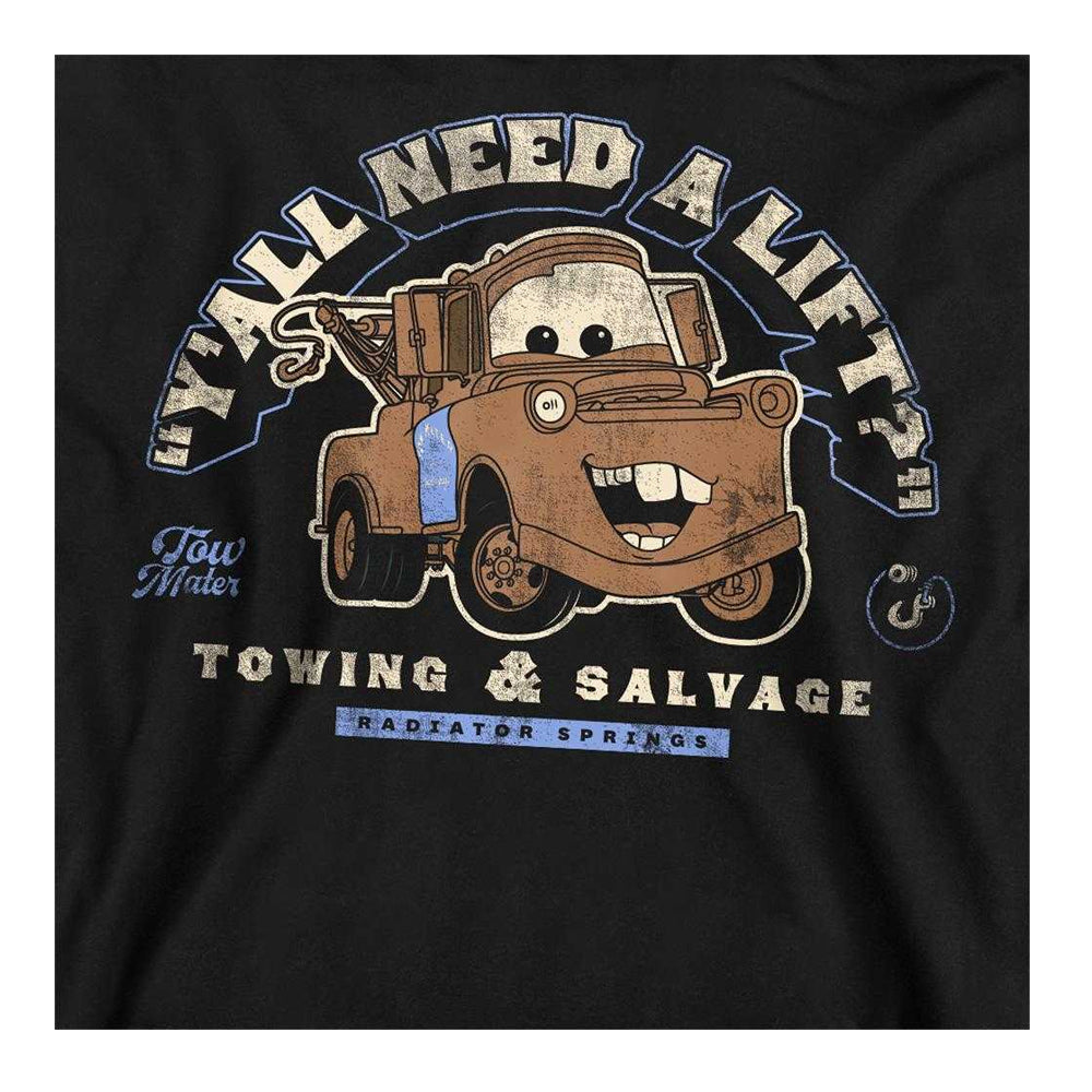 Black - Side - Cars Unisex Adult Tow Mater Retro Sweatshirt