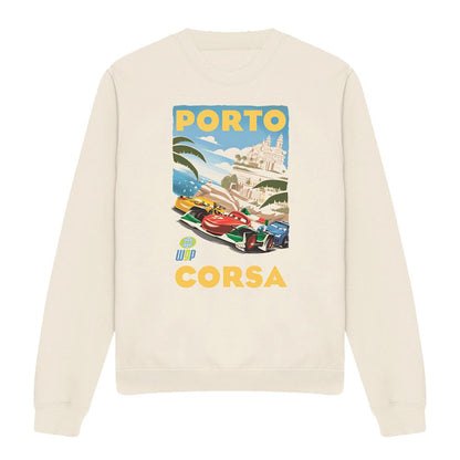 Natural - Front - Cars Unisex Adult Porto Corsa Poster Sweatshirt
