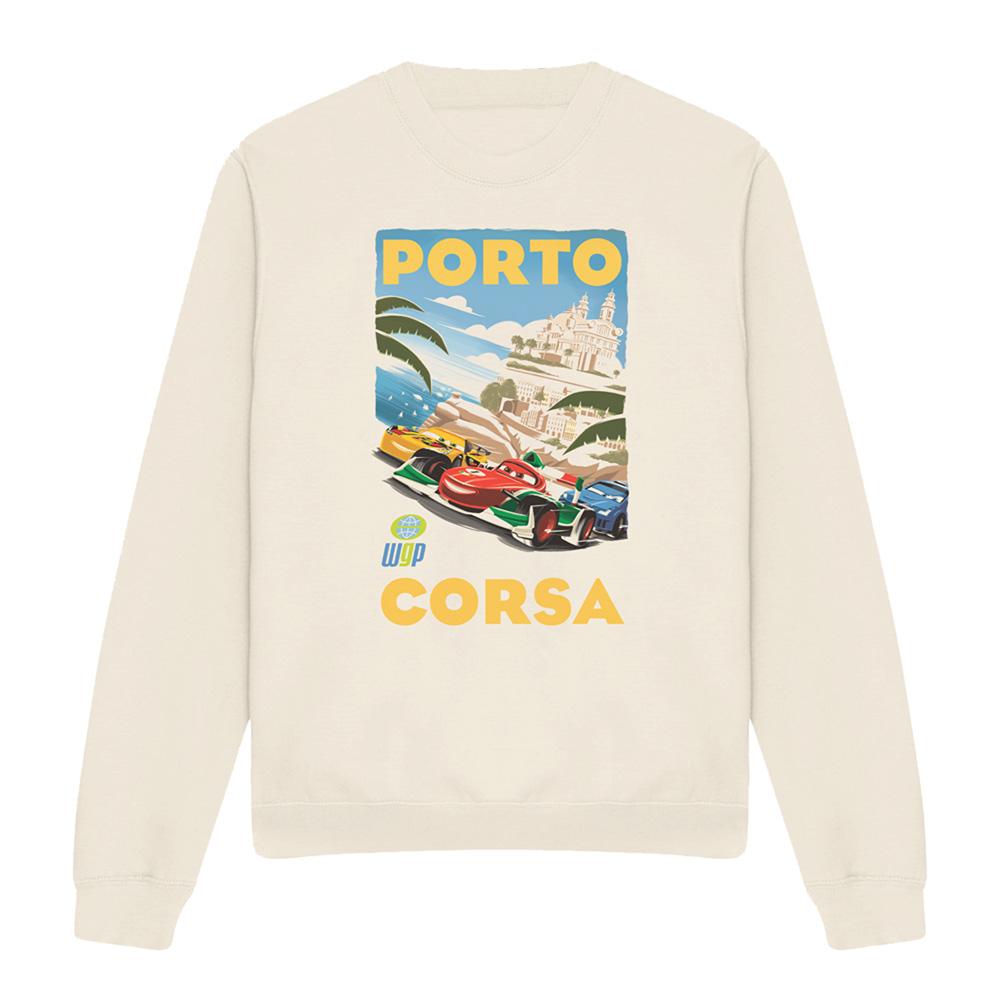 Natural - Front - Cars Unisex Adult Porto Corsa Poster Sweatshirt