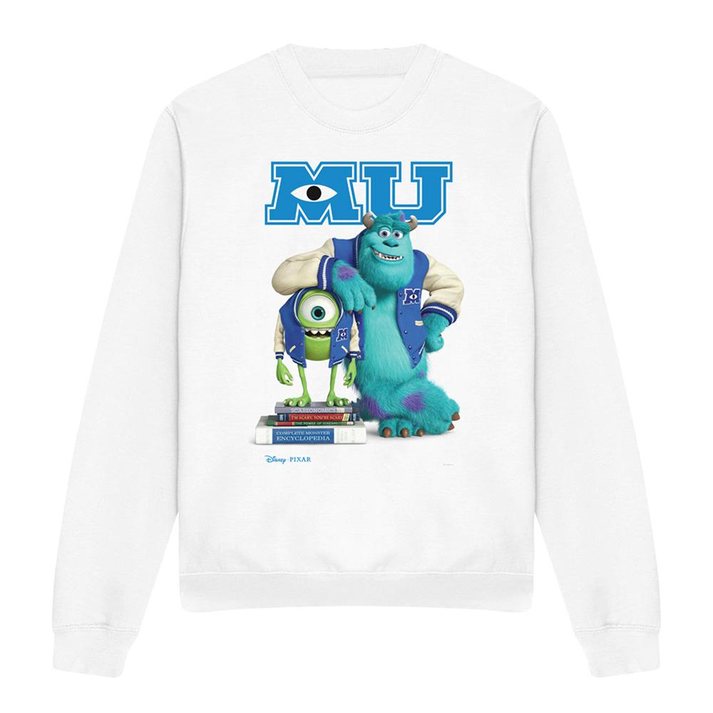 White - Front - Monsters University Unisex Adult Mike & Sulley Pose Sweatshirt