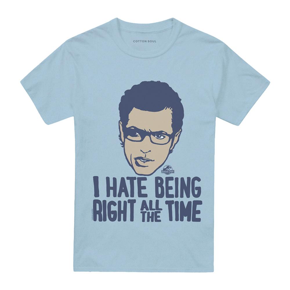 Light Blue - Front - Jurassic Park Unisex Adult Ian Malcolm T-Shirt