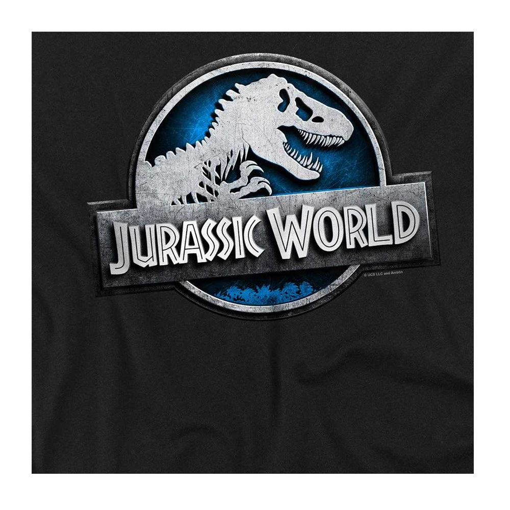 Black - Side - Jurassic World Unisex Adult Logo T-Shirt