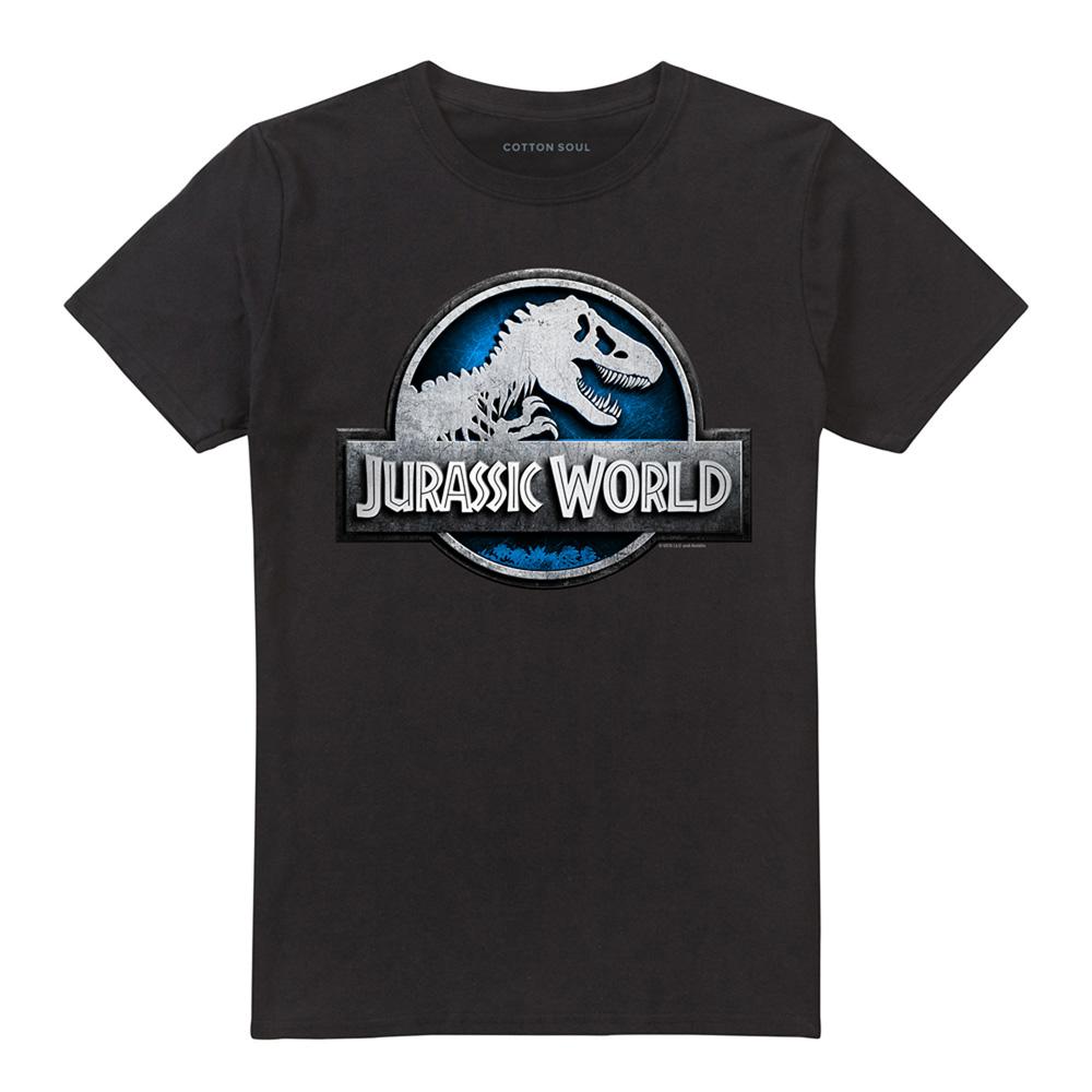 Black - Front - Jurassic World Unisex Adult Logo T-Shirt