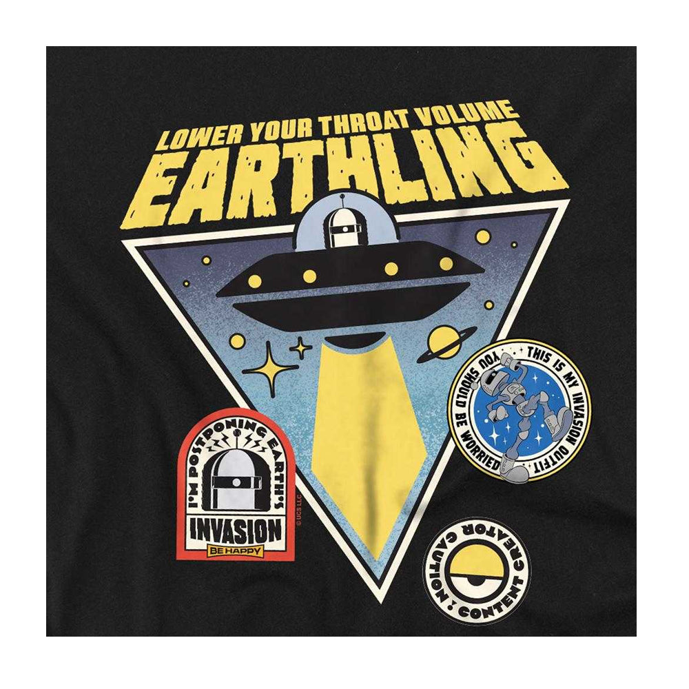 Black - Side - Minions And Monsters Childrens-Kids Dort Earthling Badge Sweatshirt