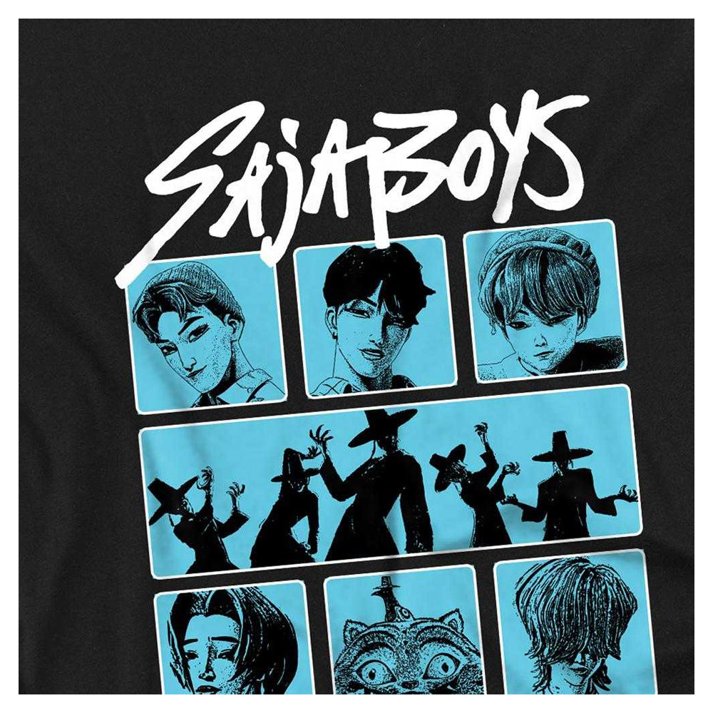 Black - Side - K-Pop Demon Hunters Childrens-Kids Saja Boys Posterized Square Sweatshirt