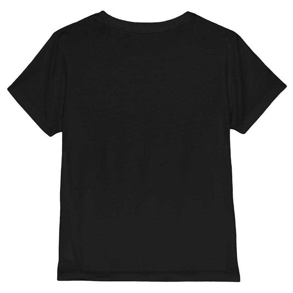 Black - Back - Bob Ross Childrens-Kids Happy Little Trees Badge T-Shirt