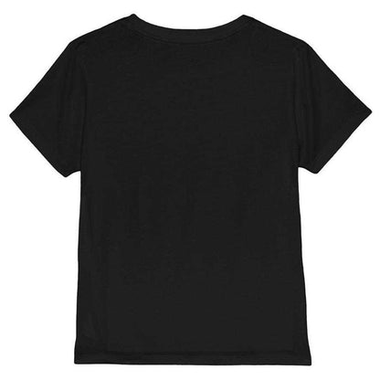 Black - Back - Bob Ross Childrens-Kids Happy Little Trees Badge T-Shirt
