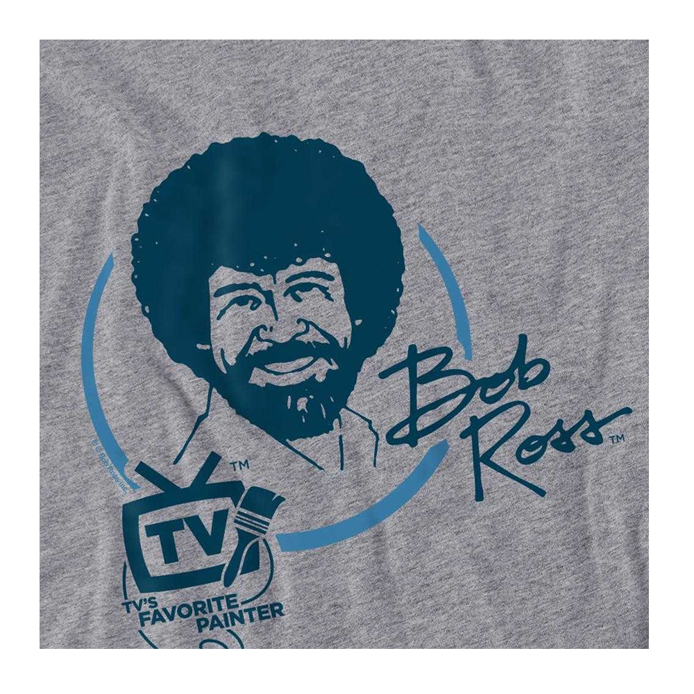 Athletic Heather - Side - Bob Ross Womens-Ladies TV´s Favourite Painter Regular T-Shirt