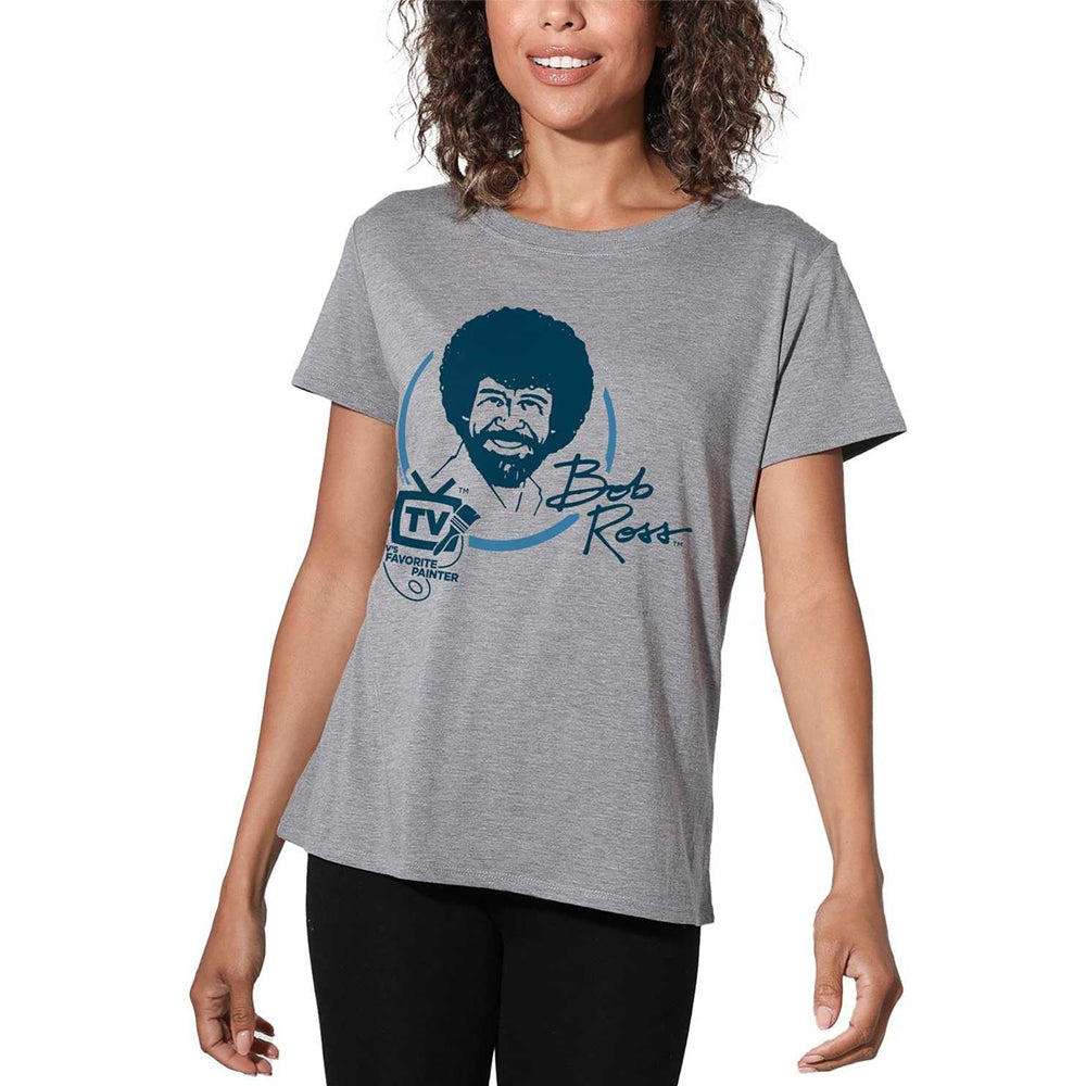 Athletic Heather - Lifestyle - Bob Ross Womens-Ladies TV´s Favourite Painter Regular T-Shirt