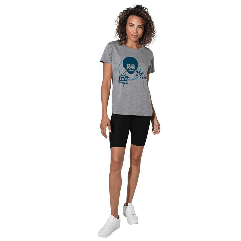 Athletic Heather - Pack Shot - Bob Ross Womens-Ladies TV´s Favourite Painter Regular T-Shirt