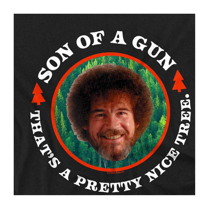 Black - Side - Bob Ross Womens-Ladies Son Of A Gun Regular T-Shirt