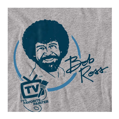 Athletic Heather - Side - Bob Ross Childrens-Kids TV´s Favourite Painter T-Shirt