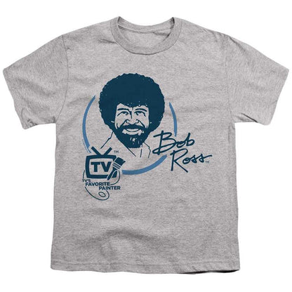 Athletic Heather - Front - Bob Ross Childrens-Kids TV´s Favourite Painter T-Shirt