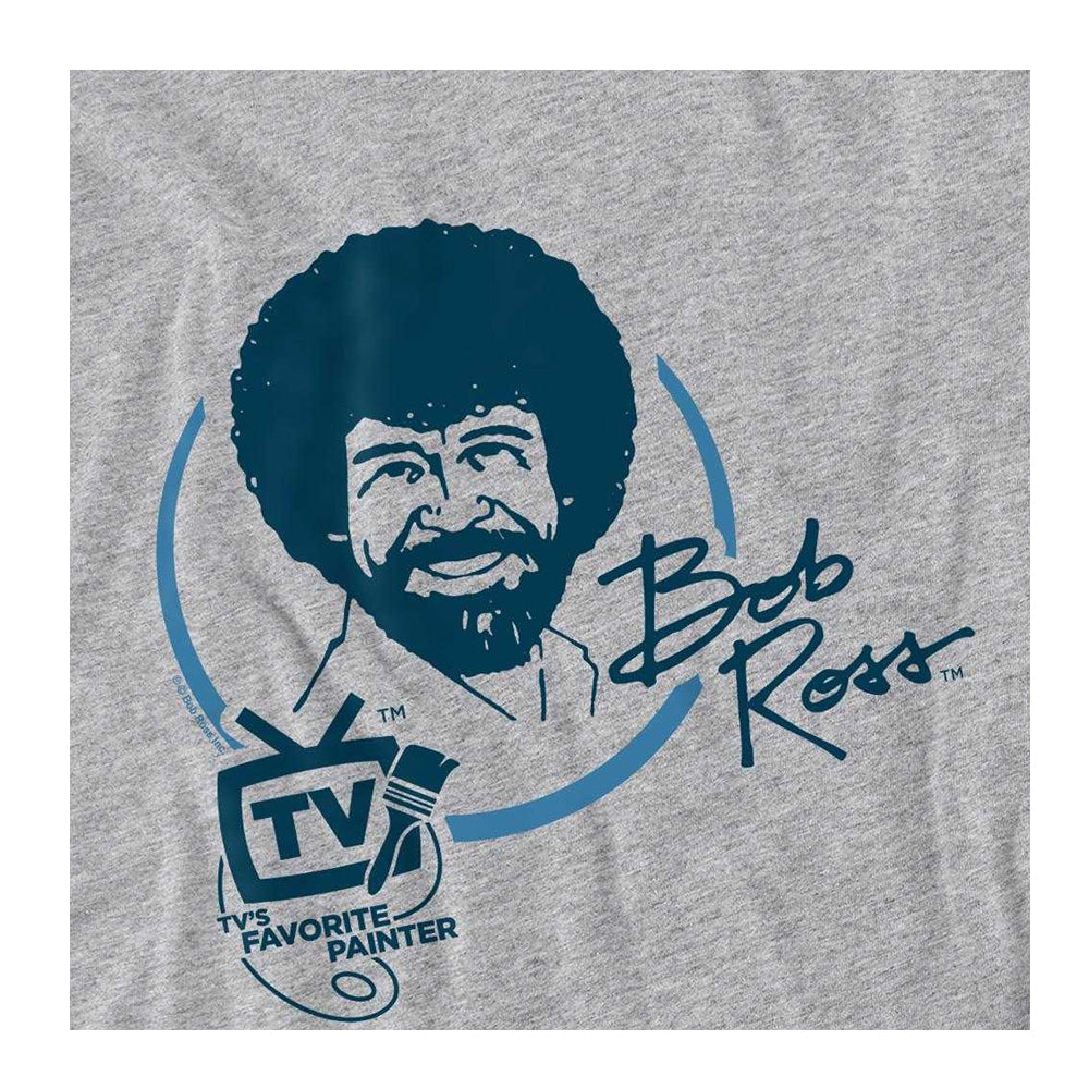 Athletic Heather - Side - Bob Ross Womens-Ladies TV´s Favourite Painter T-Shirt