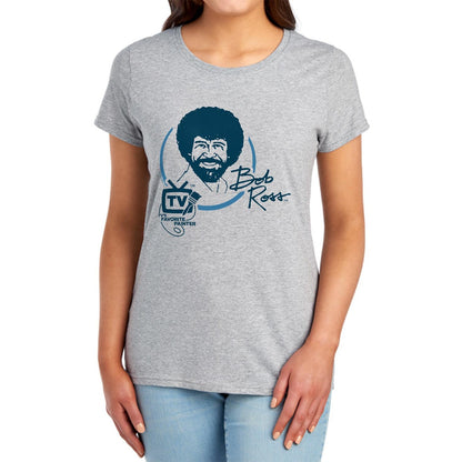 Athletic Heather - Lifestyle - Bob Ross Womens-Ladies TV´s Favourite Painter T-Shirt