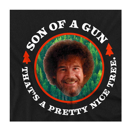 Black - Side - Bob Ross Womens-Ladies Son Of A Gun Fitted T-Shirt