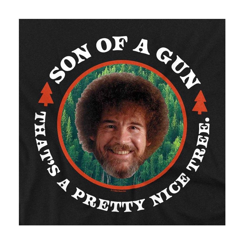 Black - Side - Bob Ross Unisex Adult Son Of A Gun Long-Sleeved T-Shirt