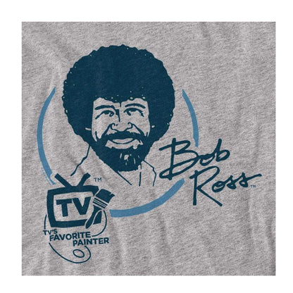 Athletic Heather - Side - Bob Ross Unisex Adult TV´s Favourite Painter Long-Sleeved T-Shirt