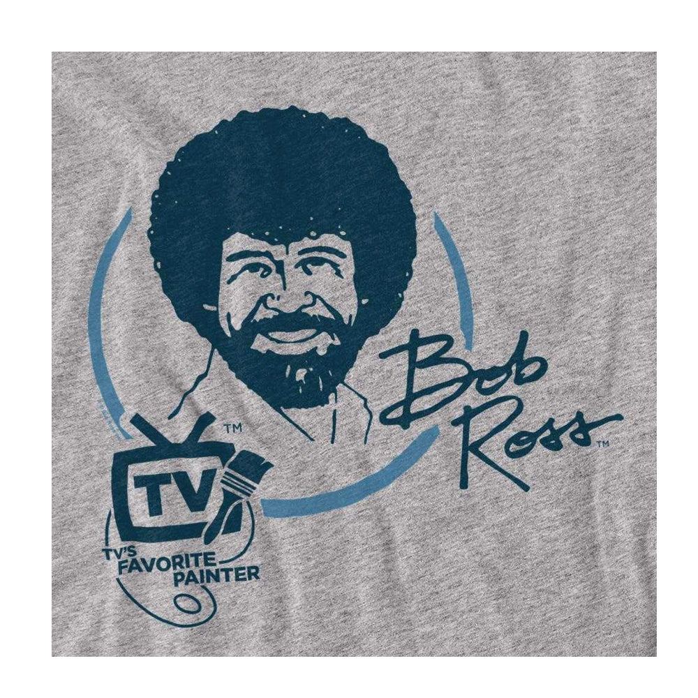 Athletic Heather - Side - Bob Ross Unisex Adult TV´s Favourite Painter Long-Sleeved T-Shirt