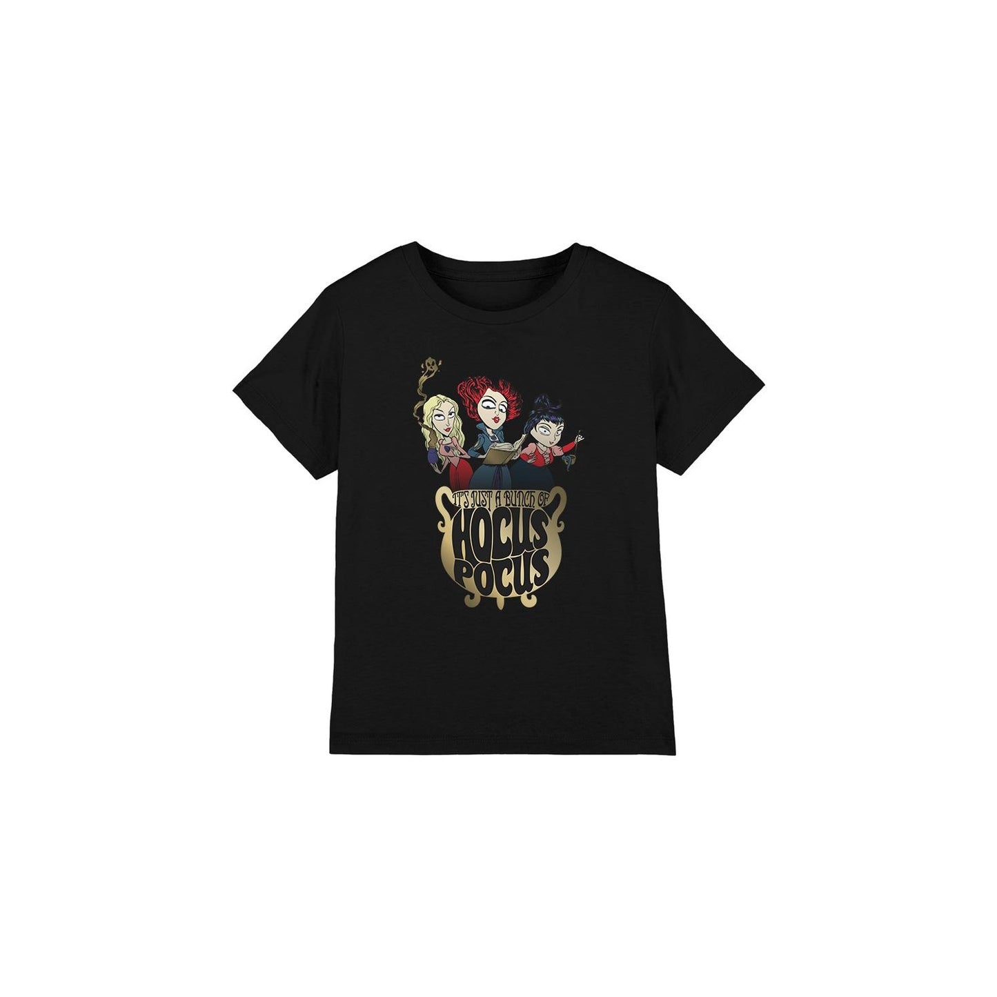Black - Front - Hocus Pocus Childrens-Kids Cooking Up A Potion Sanderson Sisters T-Shirt