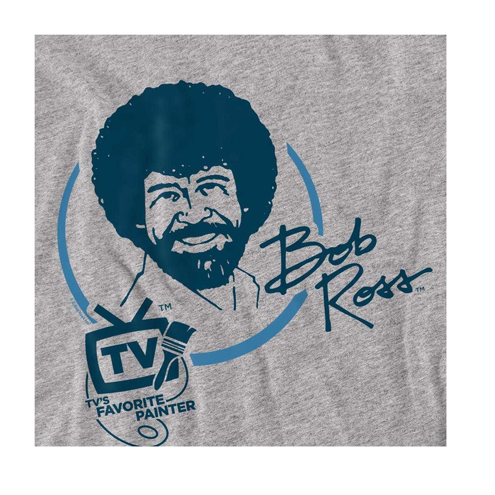 Athletic Heather - Side - Bob Ross Unisex Adult TV´s Favourite Painter T-Shirt