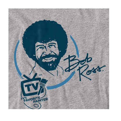 Athletic Heather - Side - Bob Ross Unisex Adult TV´s Favourite Painter T-Shirt