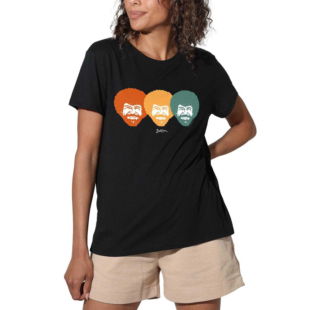 Black - Lifestyle - Bob Ross Womens-Ladies Traffic Light Regular T-Shirt