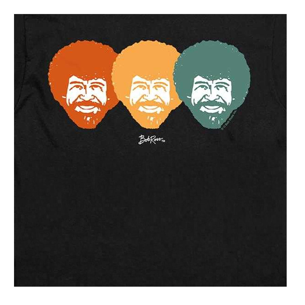 Black - Side - Bob Ross Childrens-Kids Traffic Light Logo T-Shirt