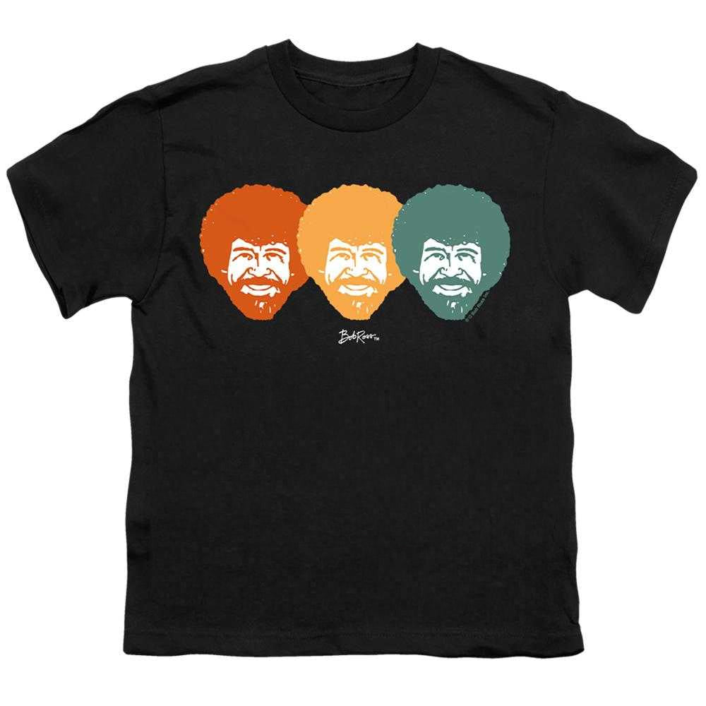 Black - Front - Bob Ross Childrens-Kids Traffic Light Logo T-Shirt