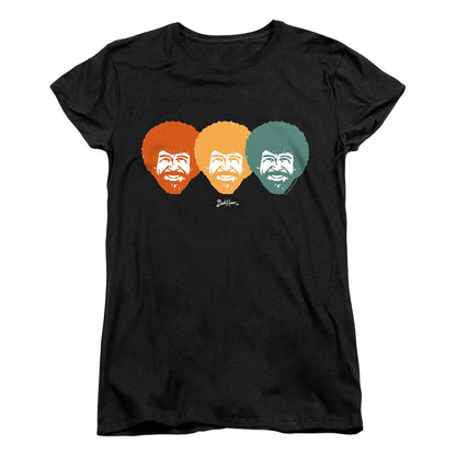 Black - Front - Bob Ross Womens-Ladies Traffic Light Fitted T-Shirt