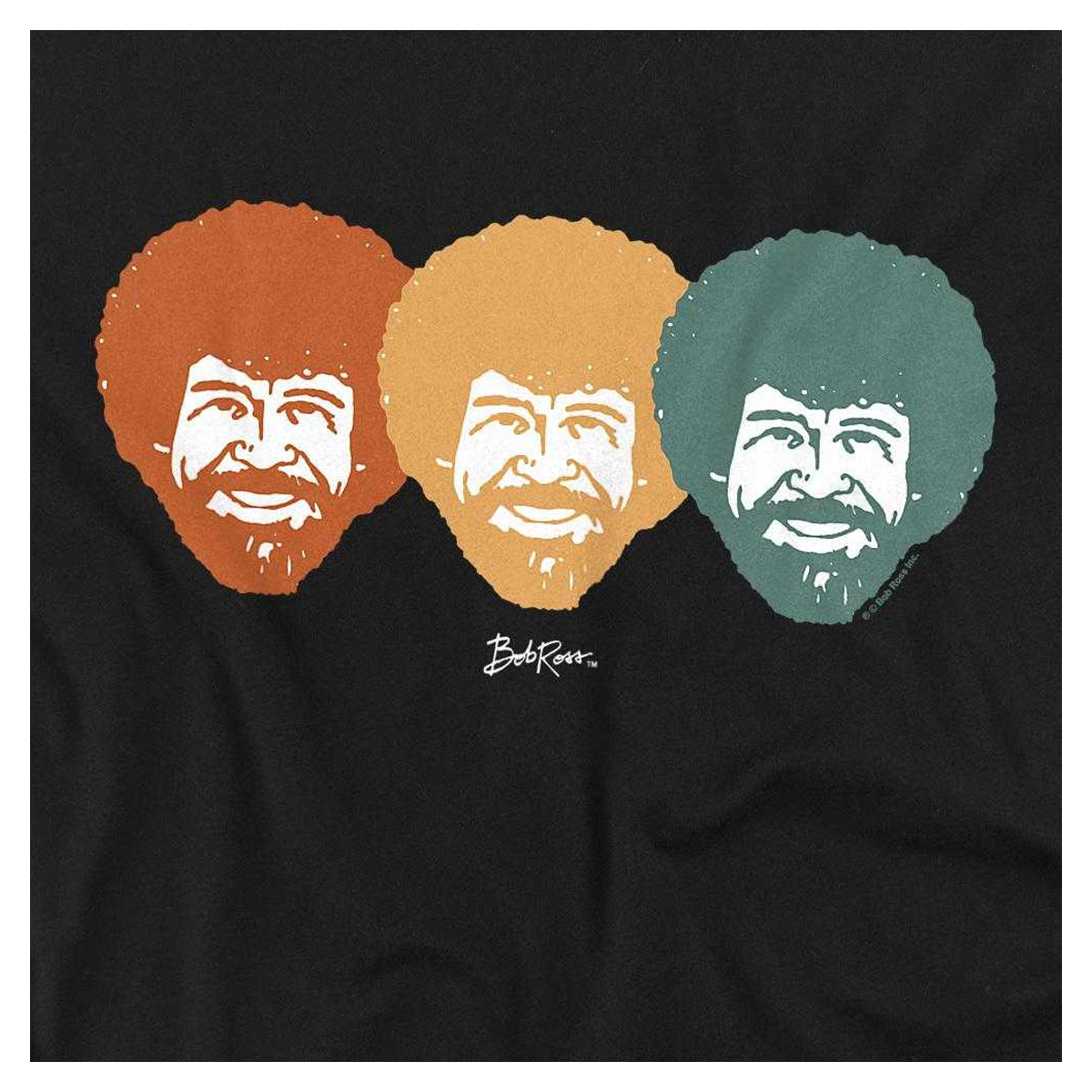 Black - Side - Bob Ross Unisex Adult Traffic Light Long-Sleeved T-Shirt
