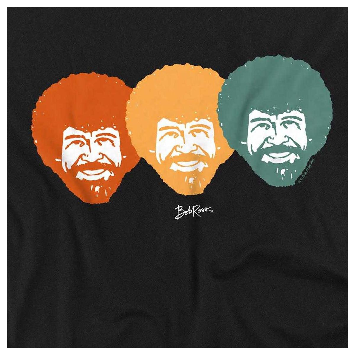 Black - Side - Bob Ross Unisex Adult Traffic Light T-Shirt