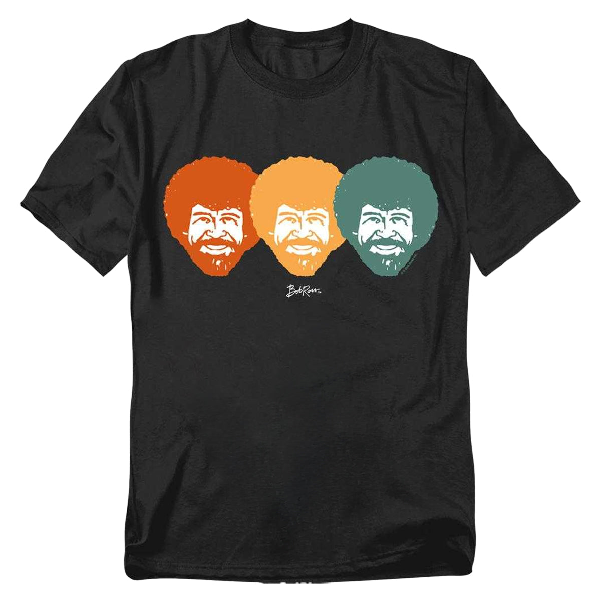 Black - Front - Bob Ross Unisex Adult Traffic Light T-Shirt