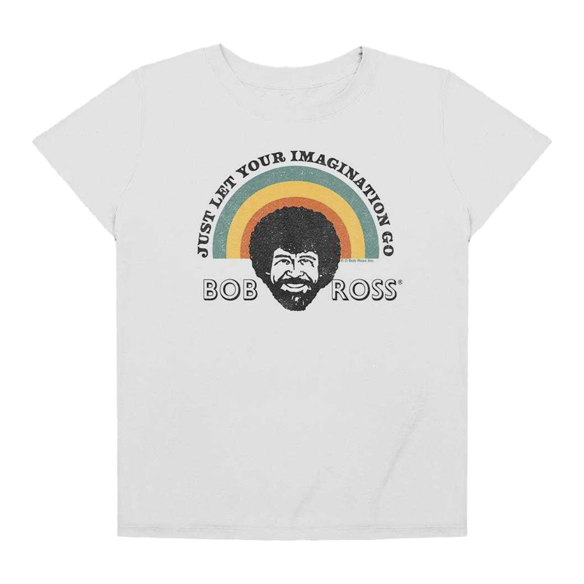 White - Front - Bob Ross Womens-Ladies Just Let Your Imagination Go Rainbow Regular T-Shirt