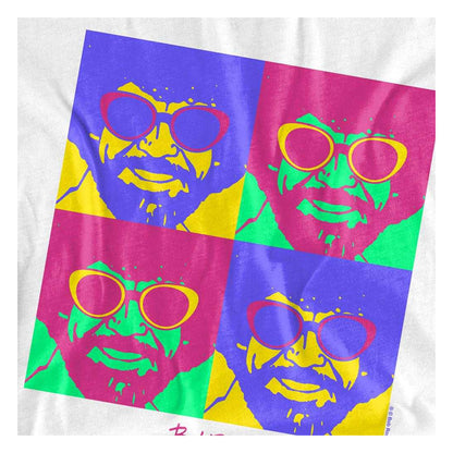 White - Side - Bob Ross Womens-Ladies Pop Art T-Shirt