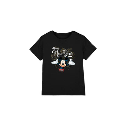 Black - Front - Disney Childrens-Kids Mickey Mouse New Year T-Shirt