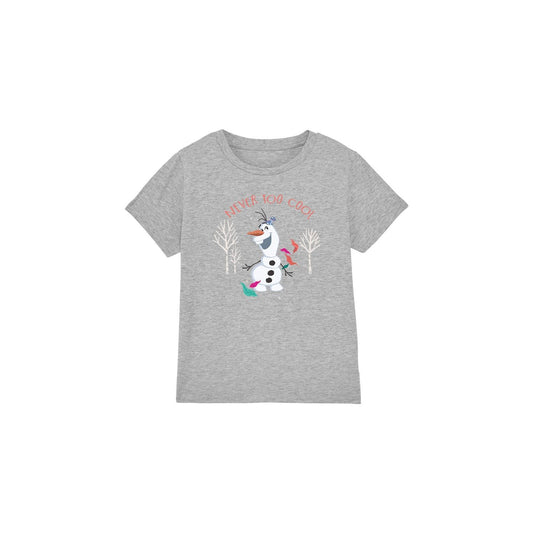 Sport Heather - Front - Frozen Childrens-Kids Never Too Cool Olaf T-Shirt