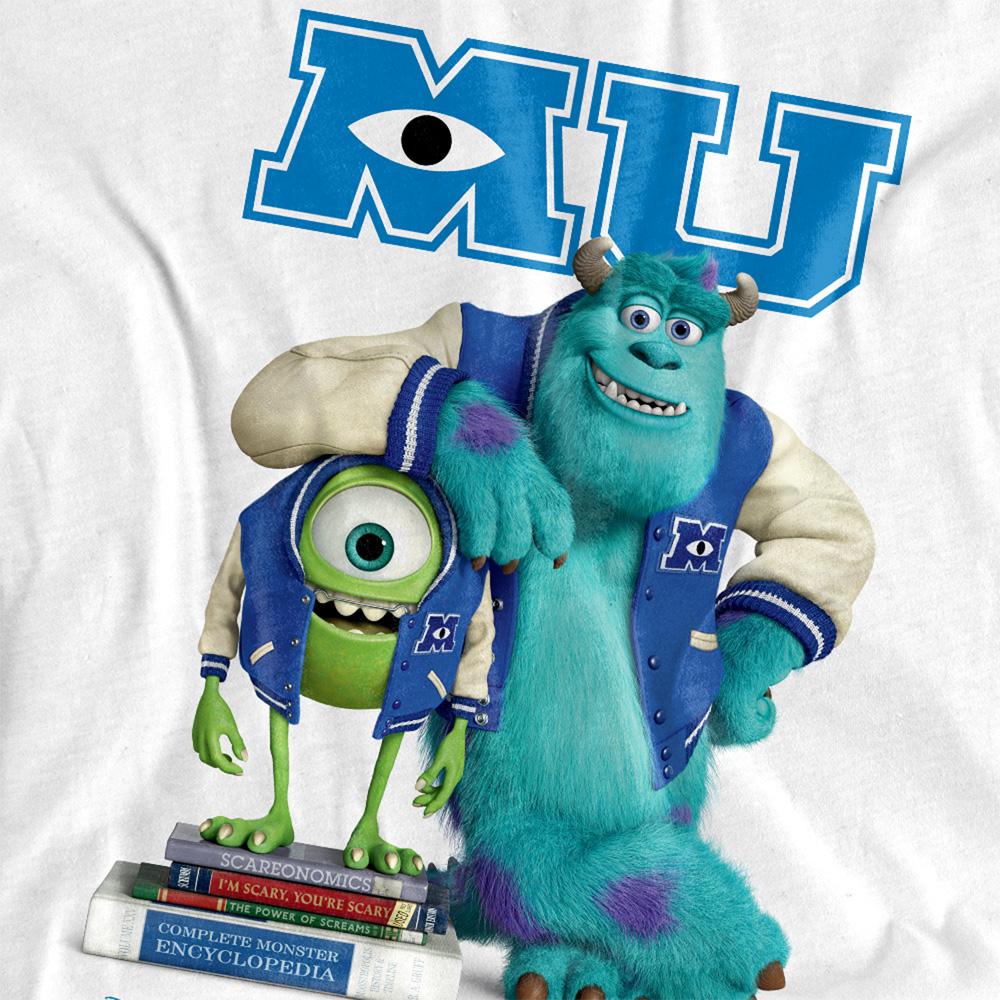 White - Side - Monsters University Womens-Ladies Mike & Sulley Pose T-Shirt