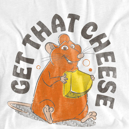 White - Side - Ratatouille Womens-Ladies Get That Cheese Fitted T-Shirt