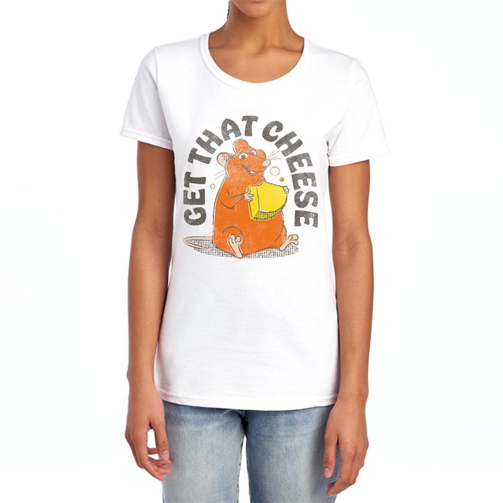 White - Lifestyle - Ratatouille Womens-Ladies Get That Cheese Fitted T-Shirt
