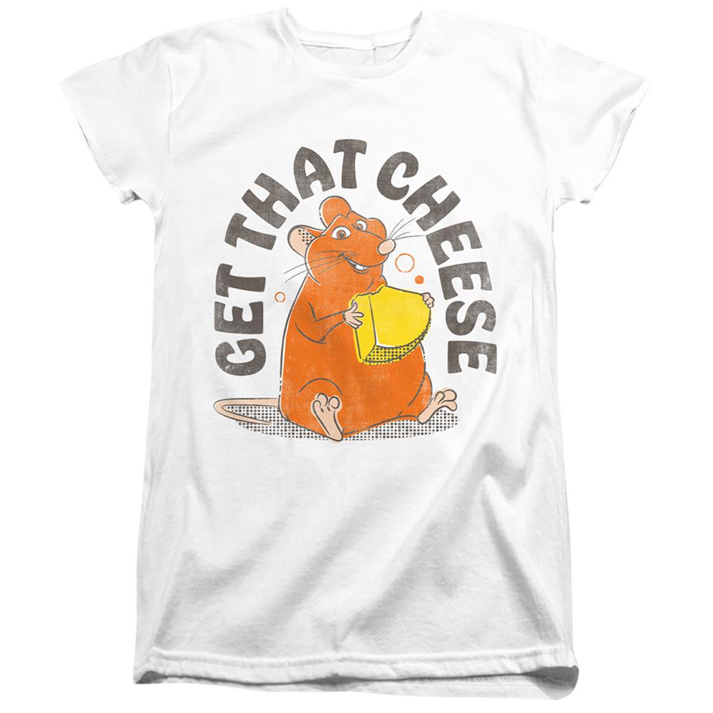 White - Front - Ratatouille Womens-Ladies Get That Cheese Fitted T-Shirt